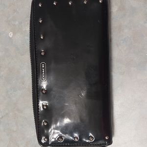 Black Patton leather coach wallet